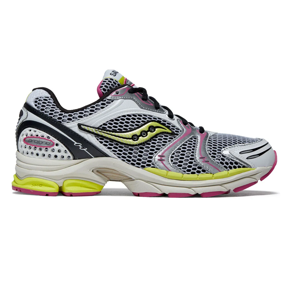 Adult Casual Tight Fit Saucony Progrid Triumph 4 Shoes - White/Fluo