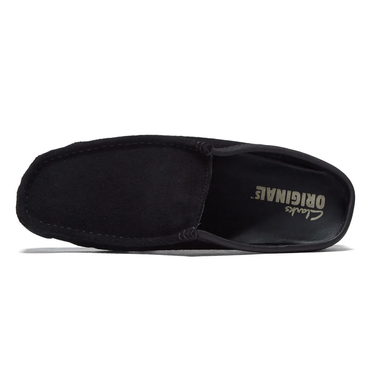 Hard Style Clarks Wallabee Slip Shoes - Black Suede