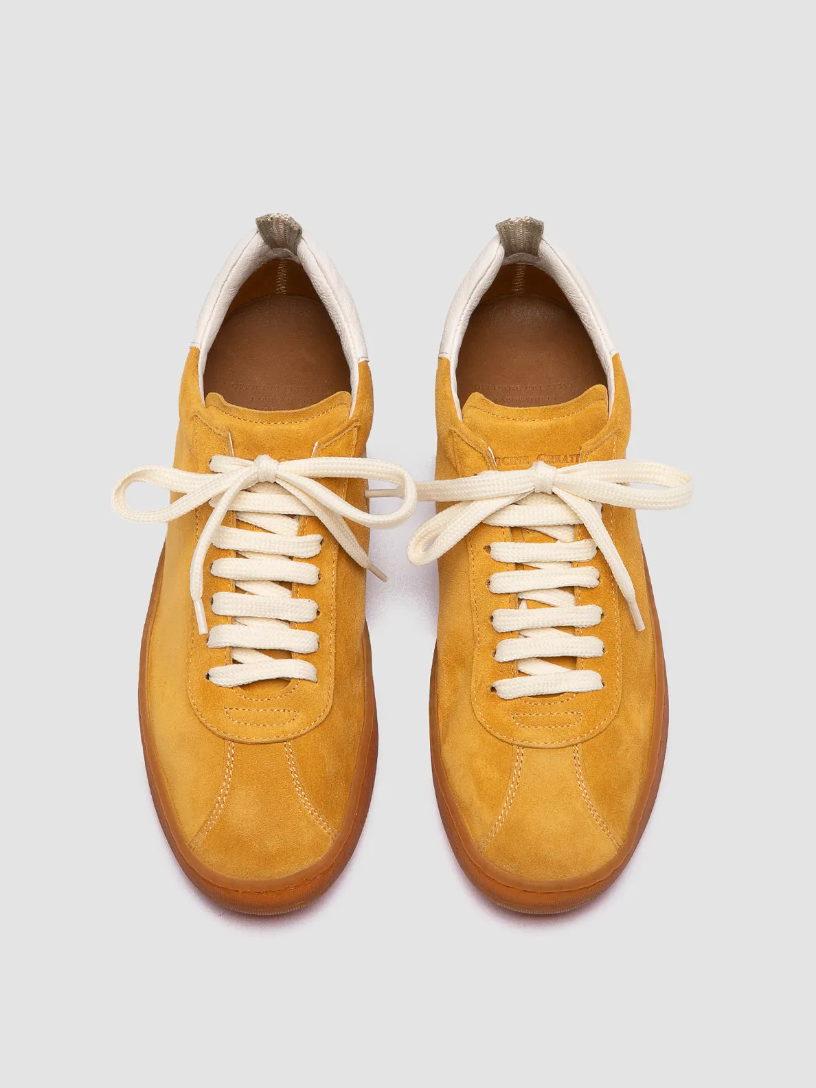 DESTINY 101 - Yellow Leather and Suede Sneakers Linen Air Cactus Cool