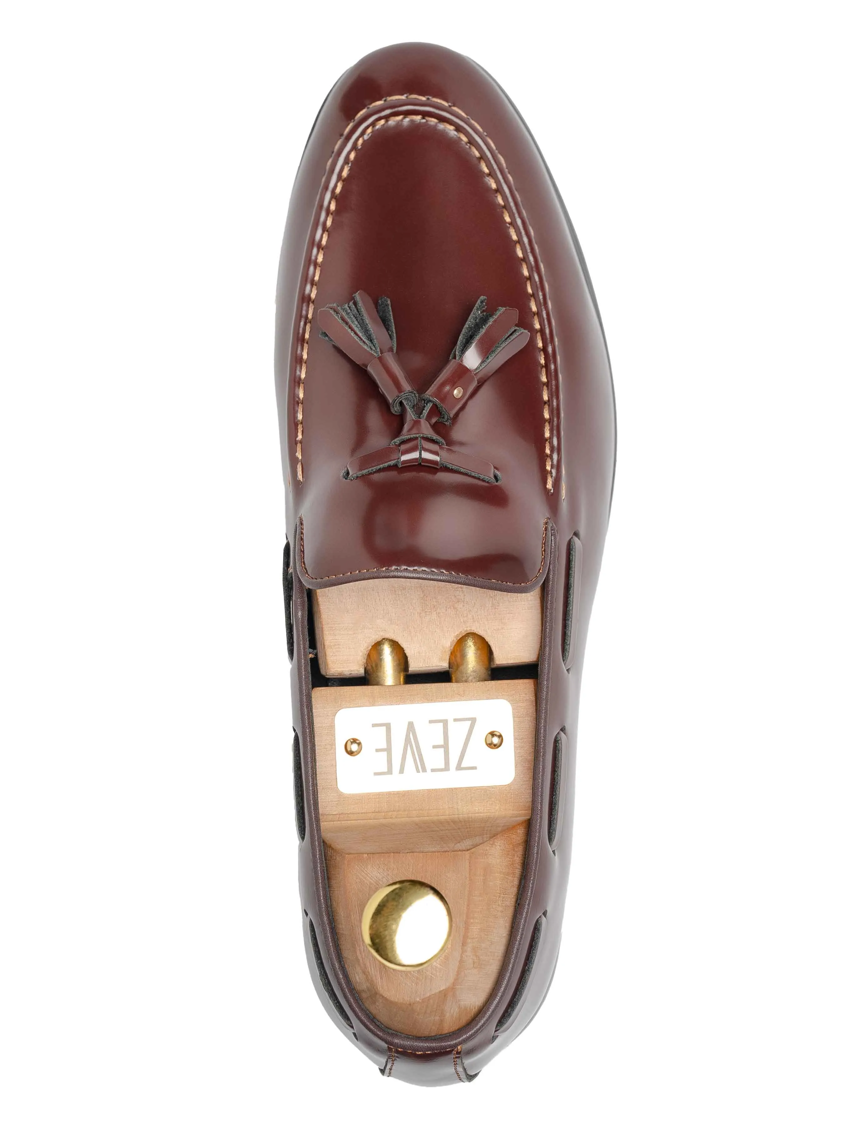 Tassel Loafer - Brown Polished Leather Desk Style Walk Neat