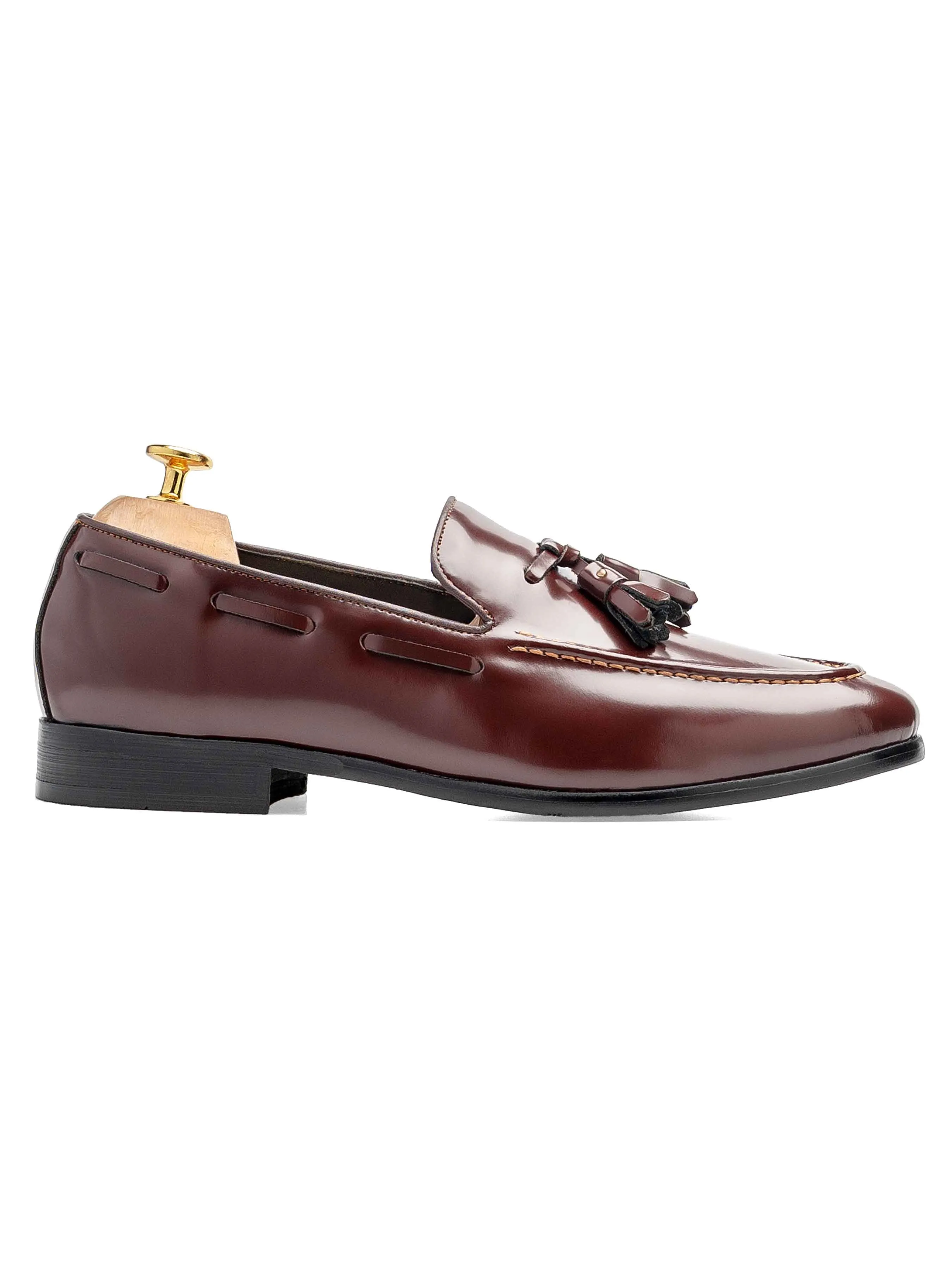 Tassel Loafer - Brown Polished Leather Fresh Motion Classic Appeal