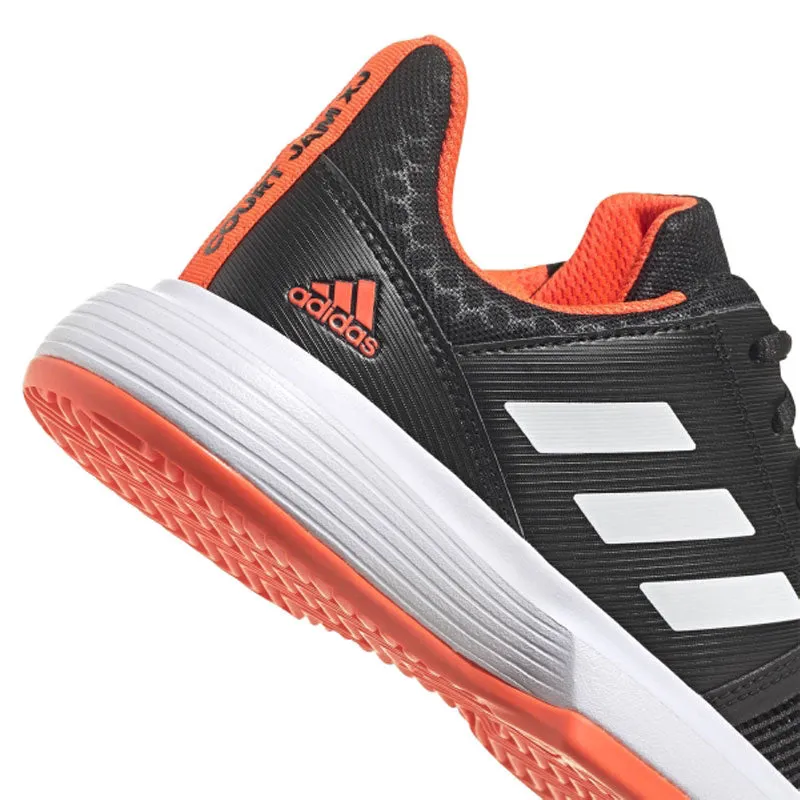 Hero Edge Adidas CourtJam Junior Tennis Shoe Black Solar Red