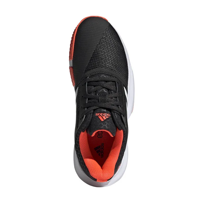 Adidas CourtJam Junior Tennis Shoe Black Solar Red Breath Fresh Angel Mood