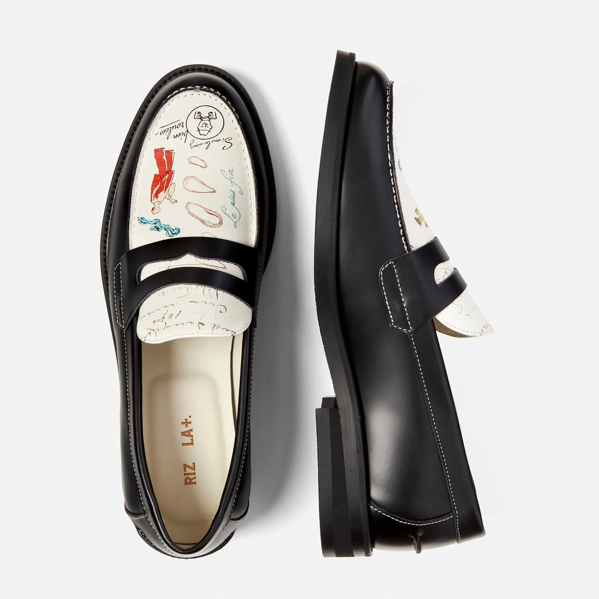 Fire Red Leather Upper Rizla Archive Penny Loafer - Men's