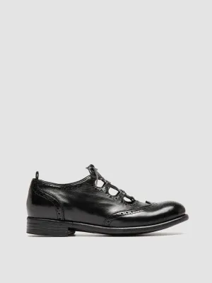 CALIXTE 079 - Black Leather Oxford Shoes All Day Movement Odor Resistant