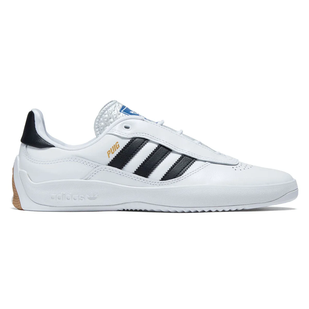 Skater Gear Fit Adidas Puig Shoes - Ftwr White/Core Black/Blue Bird