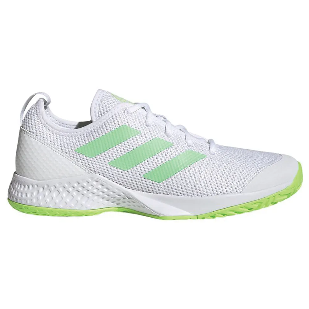 adidas Court Flash Tennis Shoes  (Mens) - Cloud White/Core Black Breathable warm weather