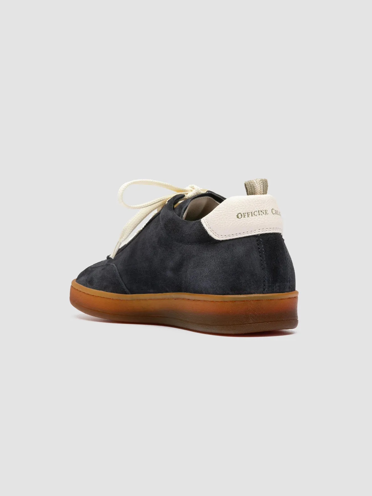CHANCE 101 - Blue Leather and Suede Sneakers Scandi Clean Trend Glow