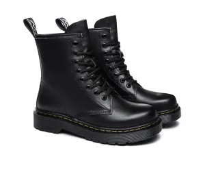 TARRAMARRA? Women Leather Lace Up Black Chunky Boots Simona Outdoor Cold Gear Winter Ready Boots
