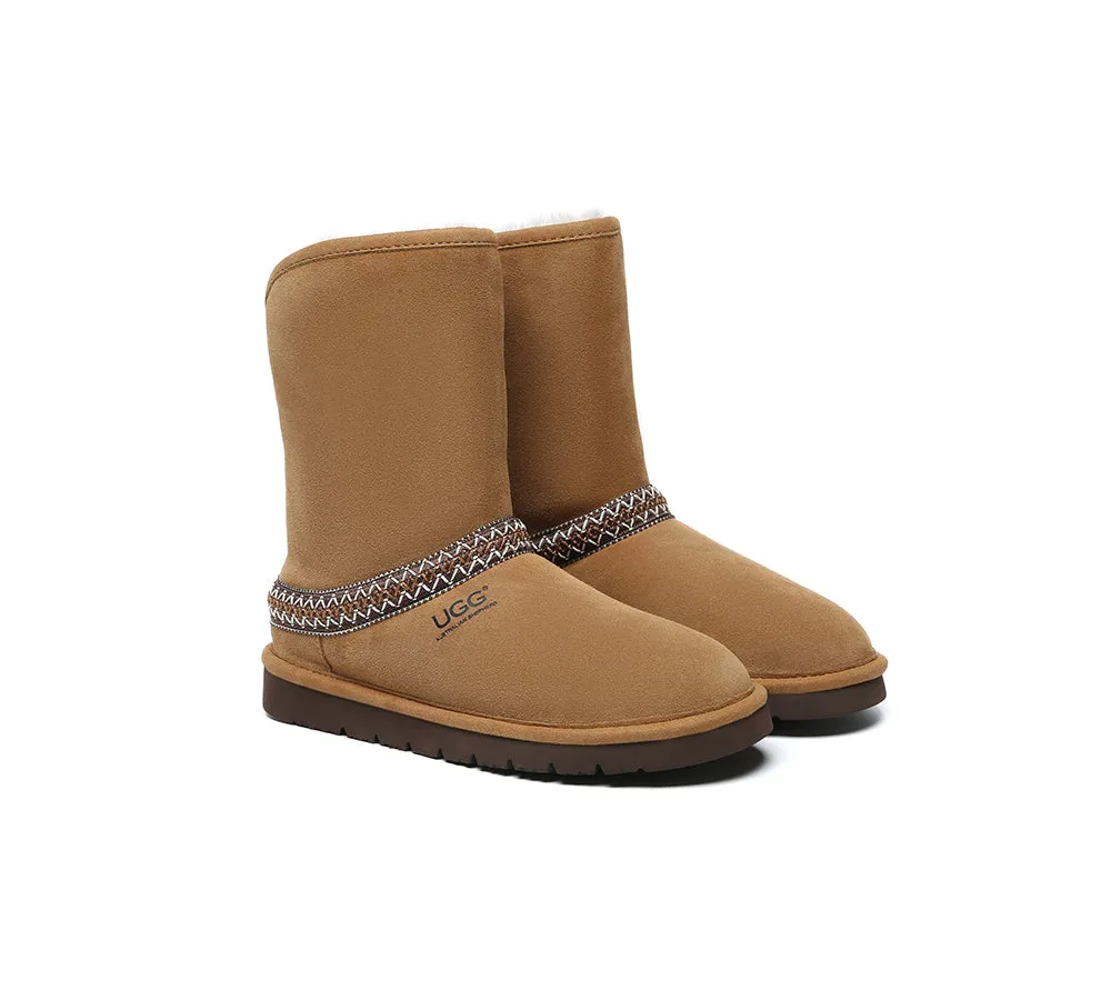 AUSTRALIAN SHEPHERD? UGG Boots Sheepskin Wool Knitted Isleen Snow Safety