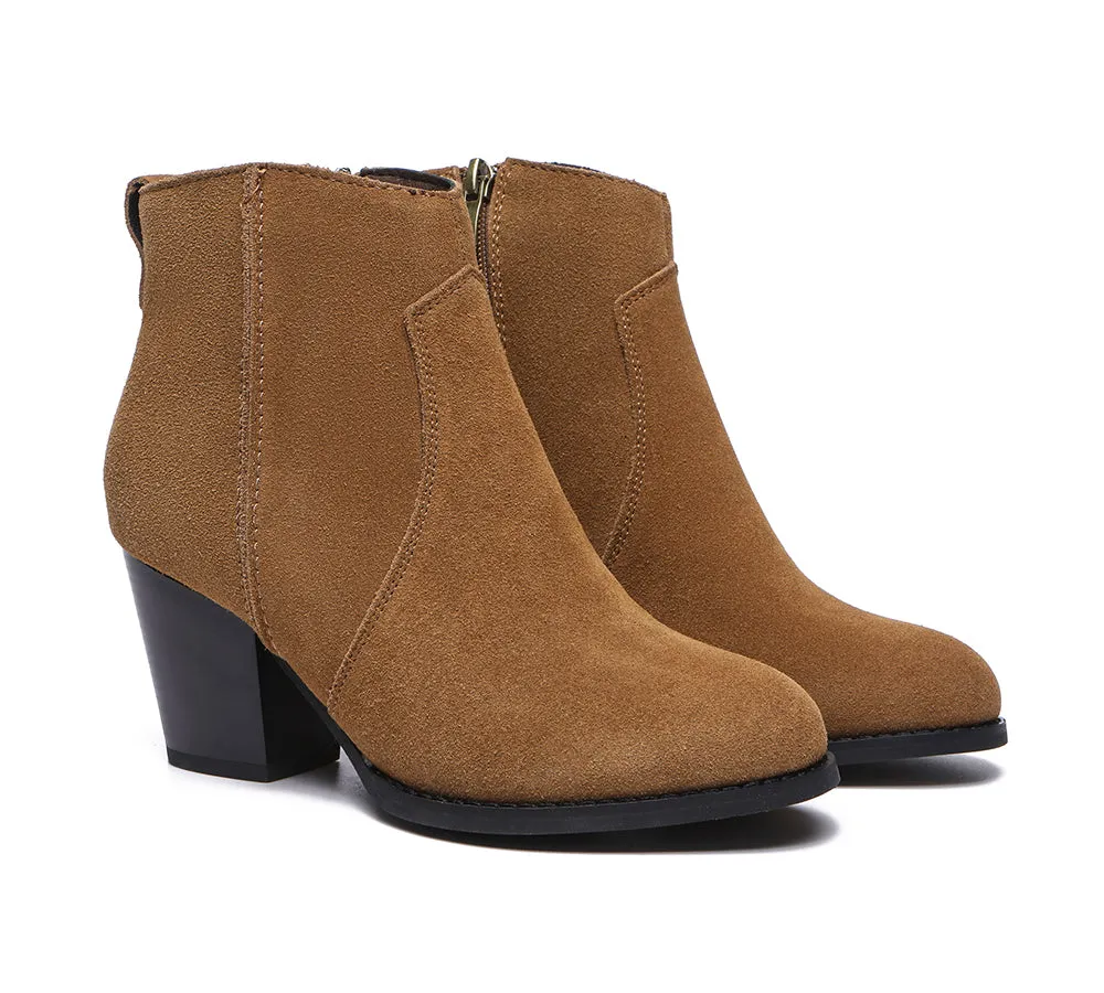 TARRAMARRA? Women Leather Zipper Block Heel Ankle Boots Velora Chilly Adventure Insulated shoes