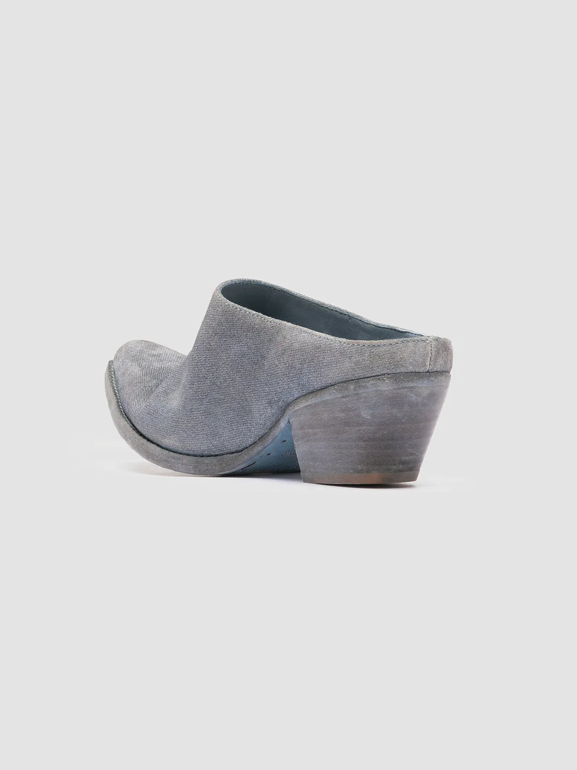 Comfort Heel WANDA DD 101 - Blue Suede Mule Sandals