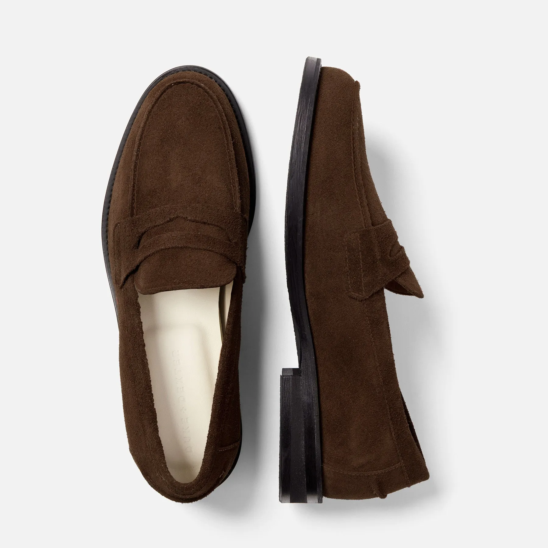 Wilde Brown Suede Penny Loafer - Men's Grip Hold