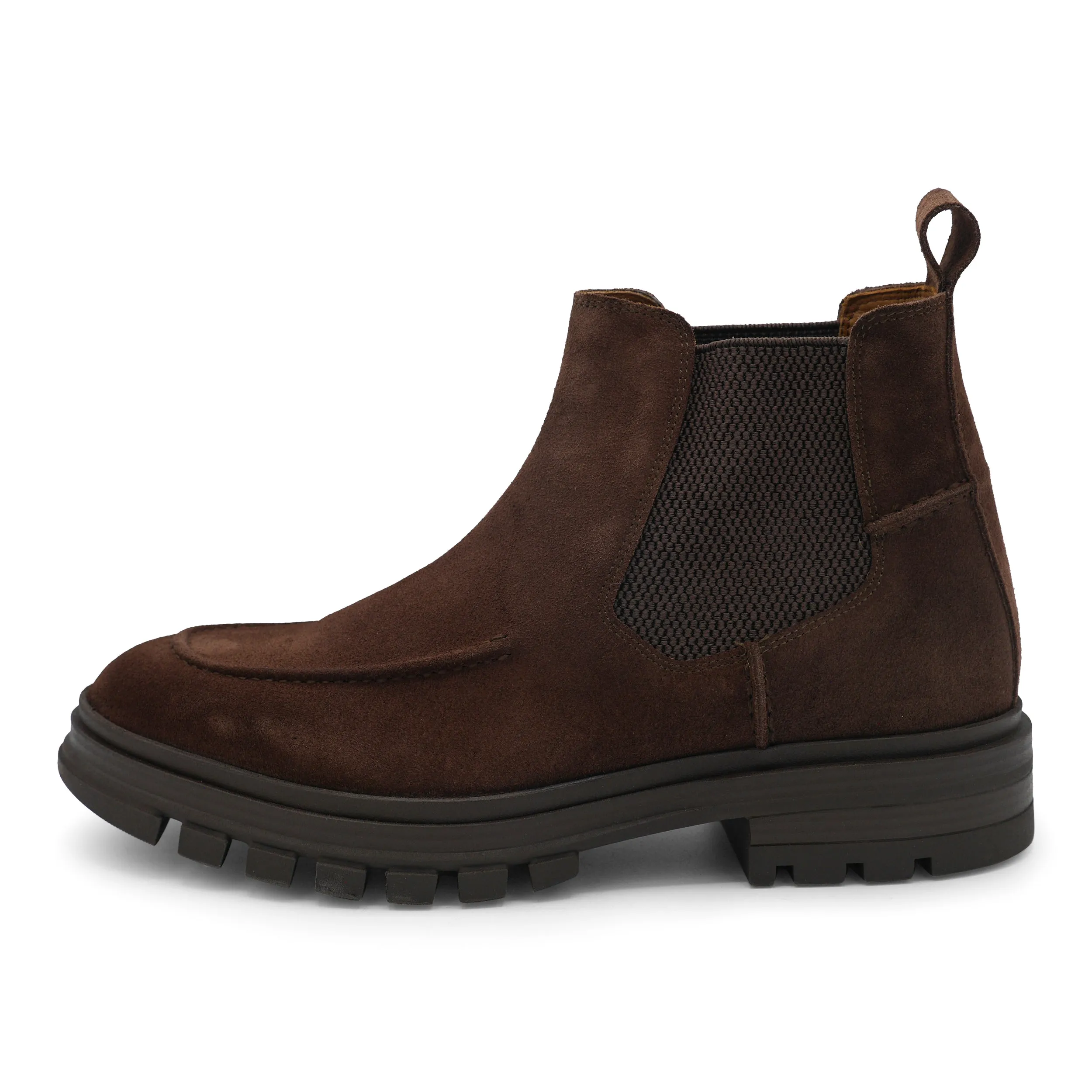 6658 - Brown Suede Chelsea Boot Premium Finish Cozy Boots