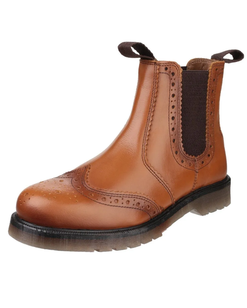 Smooth Finish Amblers Dalby Pull On Brogue Dealer Boots