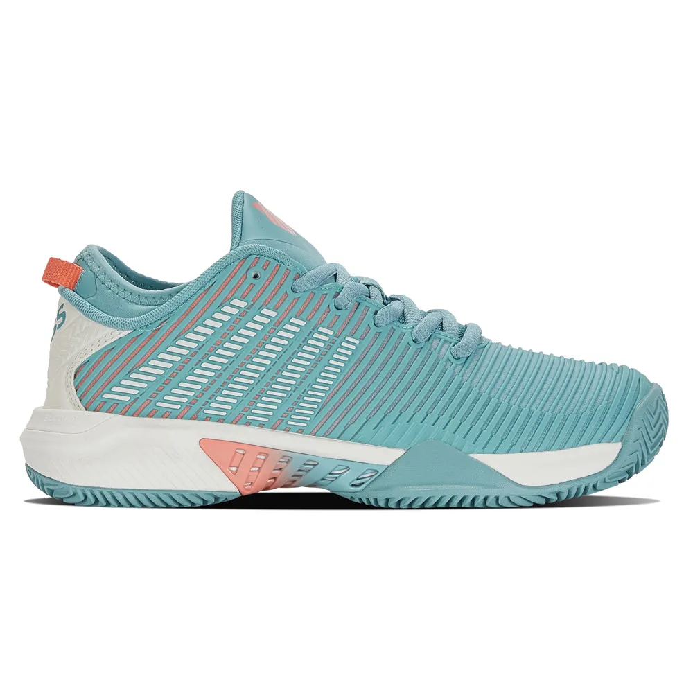 K-Swiss Hypercourt Supreme HB Tennis Shoes (Ladies) - Nile Blue/Blanc/Desert Flower Air Circulation High Schoolers