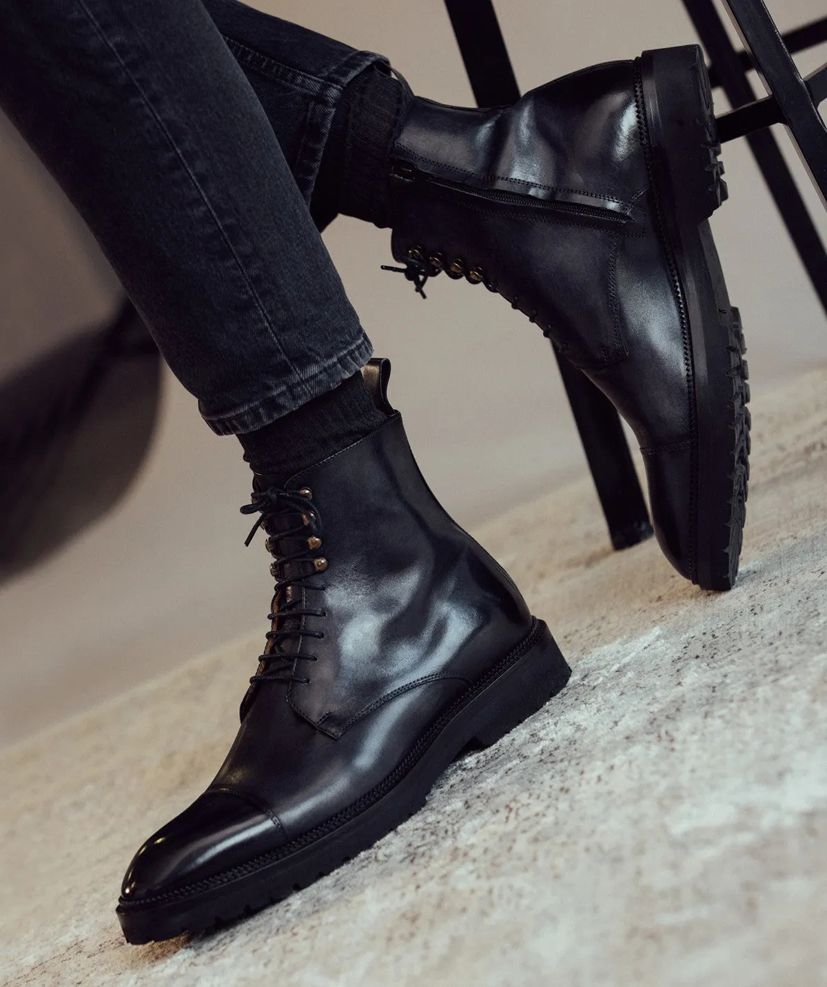 Bottines ALESSANDRO Gris Patin?? Rich Glow