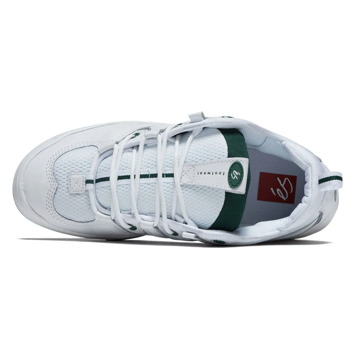 eS Two Nine 8 Shoes - White/Green Lace Stability Free Fit Performance