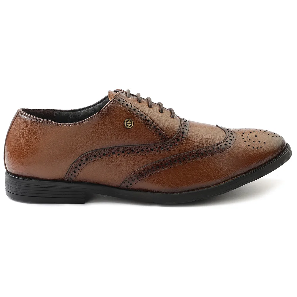 Travel Friendly Healers Tan Formal Lacing Oxford Shoes For Men SAGAR-15 By Liberty