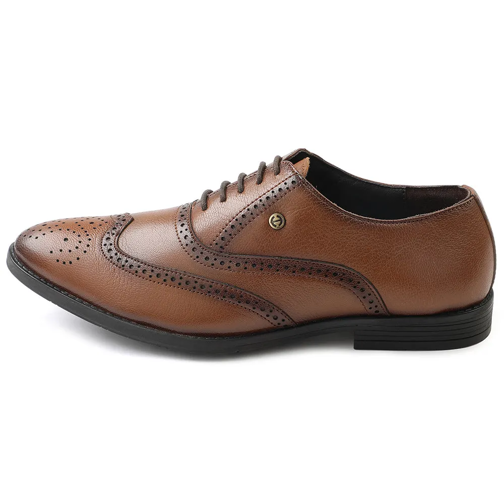 Leather Craft Outdoor Style Healers Tan Formal Lacing Oxford Shoes For Men SAGAR-15 By Liberty