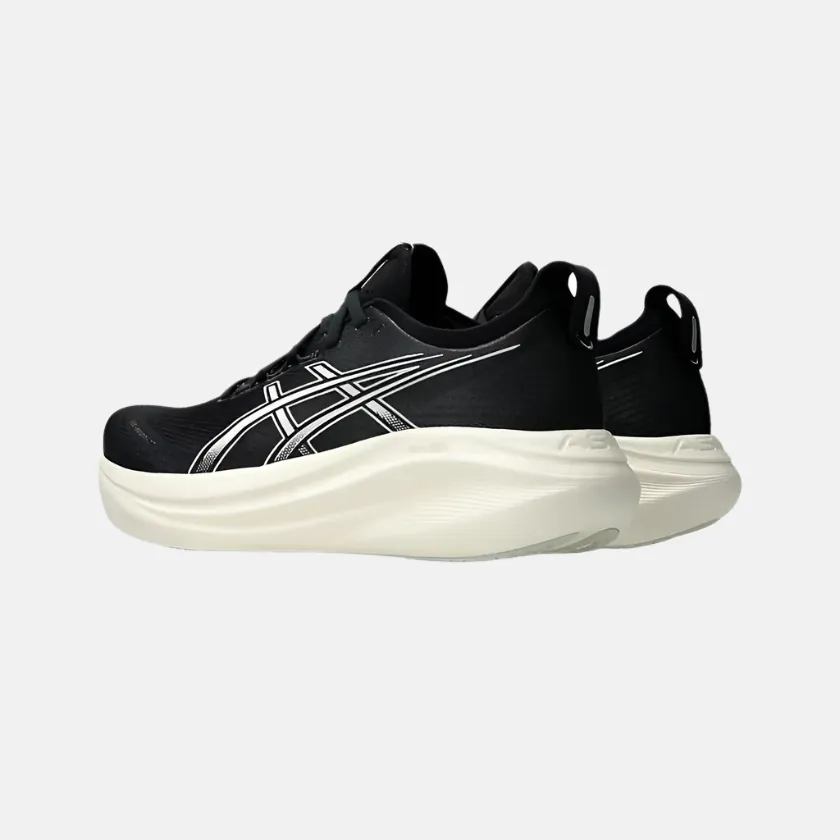Asics Gel-Nimbus 27 Men's Running Shoes -Black/Lake Grey running with headphones Adjustable Fitment