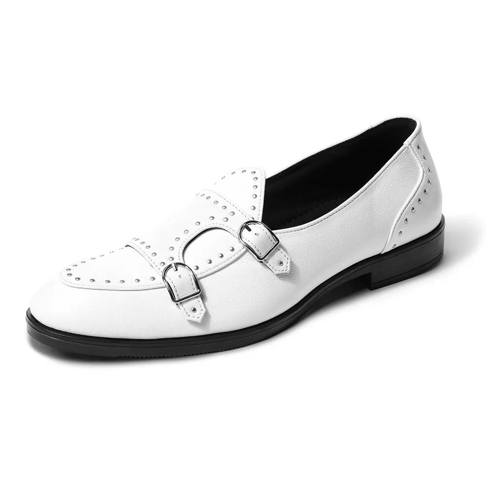 Viktor - White Rivet Single Monk Comfortable fit Height Gain