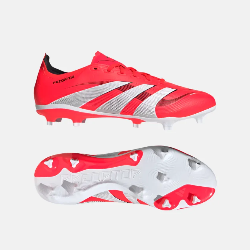 Fast Launch Match Practice Adidas Predator League Firm Multi-Ground Cleats Unisex Football Shoes - Lucid Red/Cloud White/Core Black