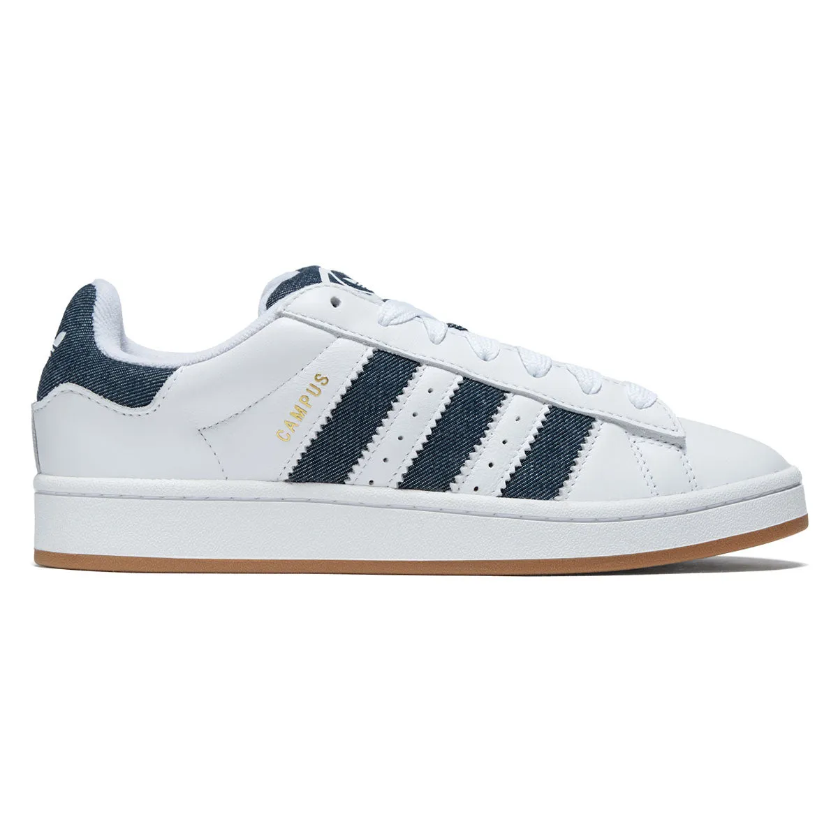 Adidas Campus 00s Shoes - Ftwr White/Night Indigo/Gold Metallic Flexible Base