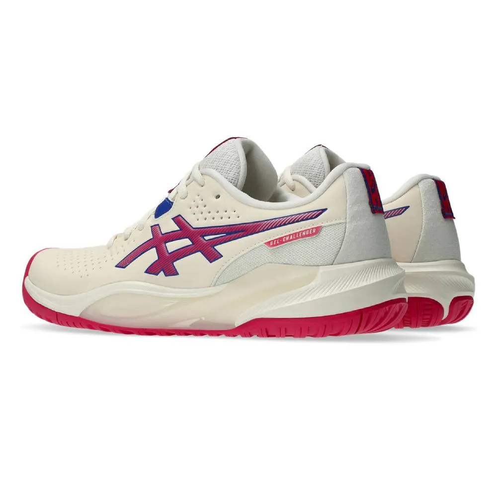 Asics Gel Challenger 15 Women's Tennis Shoe (Cream/Bright Rose) Lace Closure Running