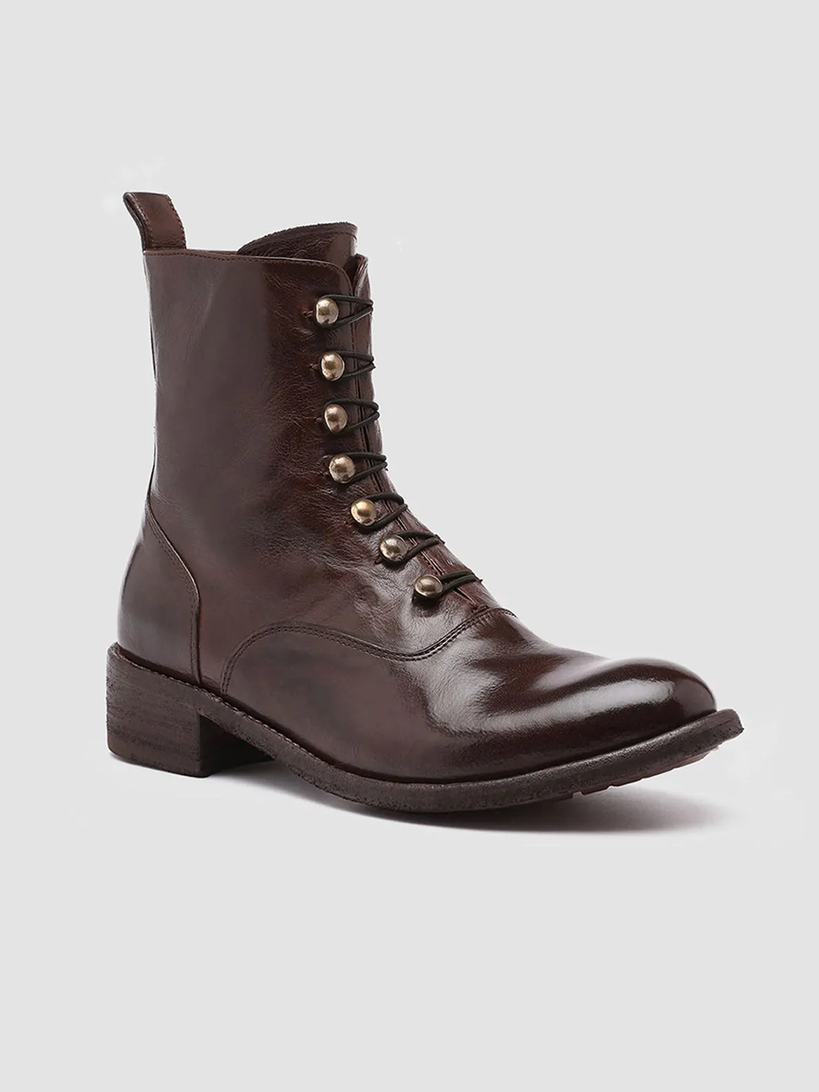 LISON 036 - Burgundy Leather Booties Mesh Upper