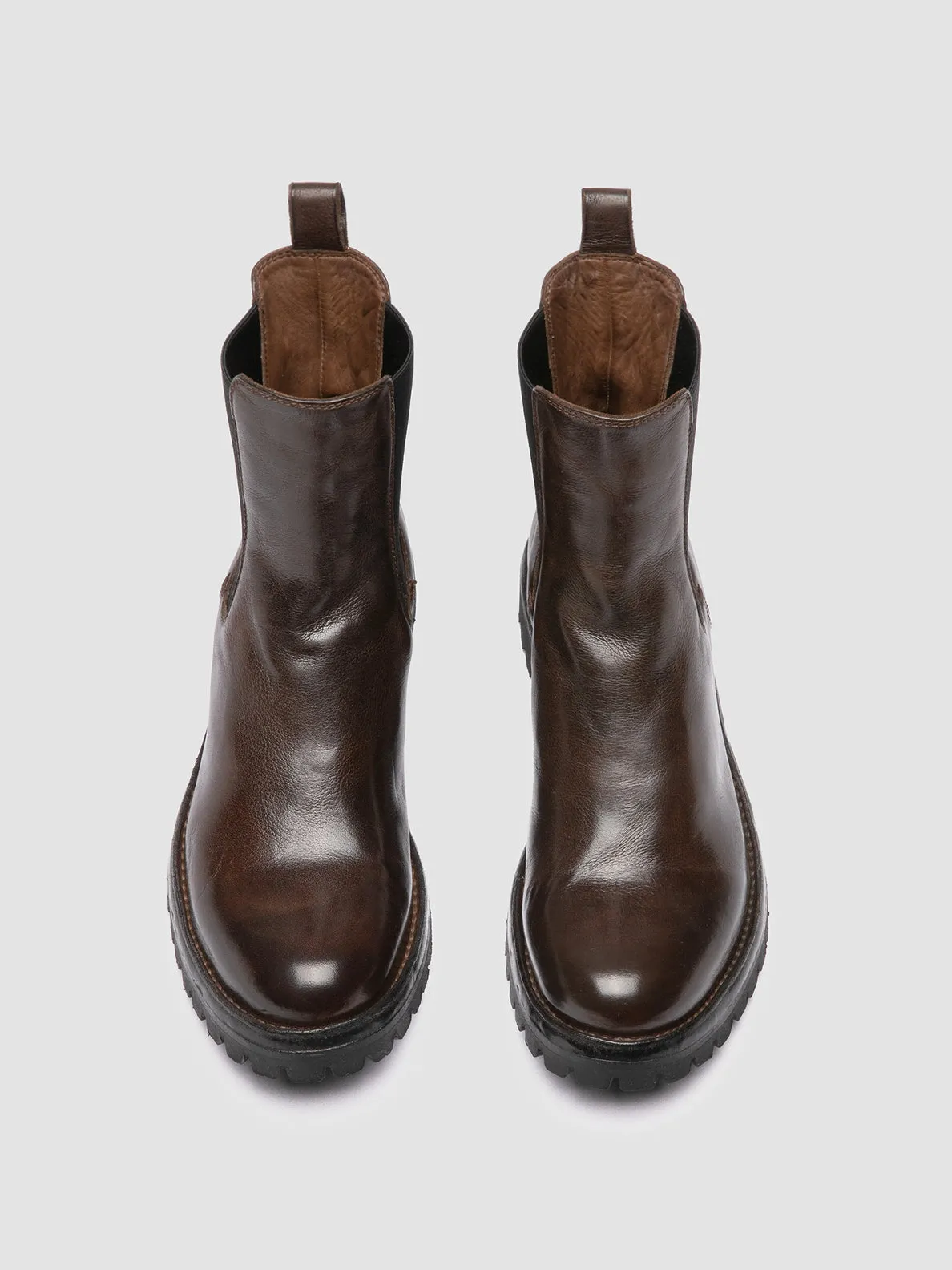 LORAINE 004 - Brown Leather Chelsea Boots Commute Light