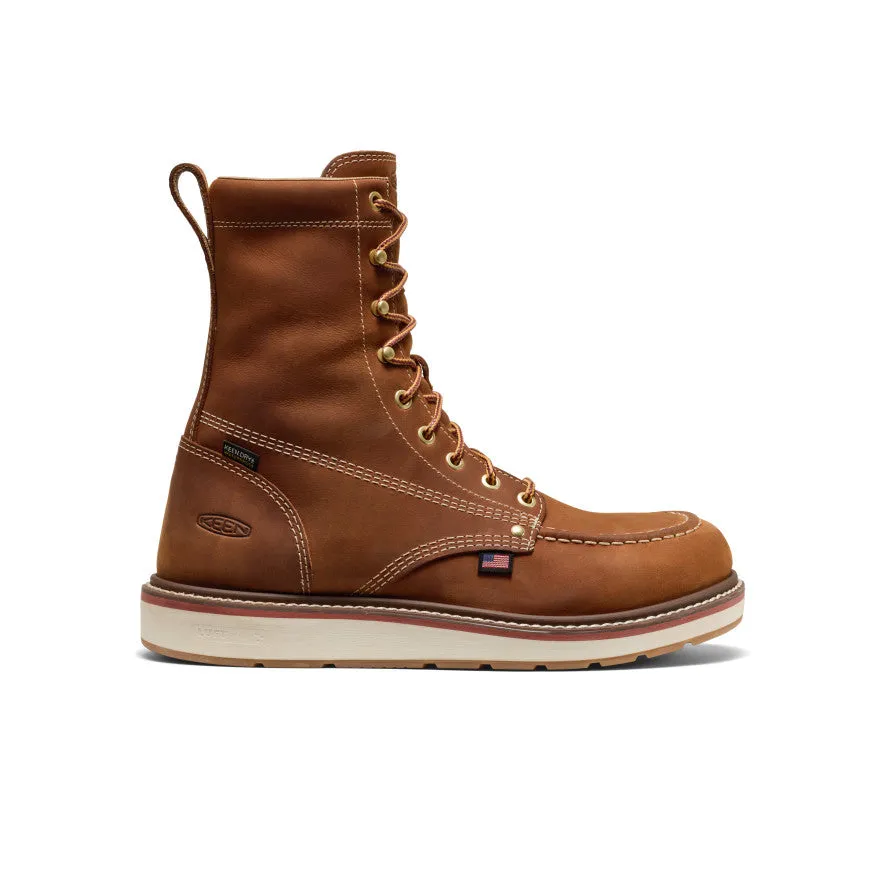 Men's Liberty 8" Waterproof Boot (Soft Toe)  |  Leather Brown/Birch Secure Walking Boots dust resistant