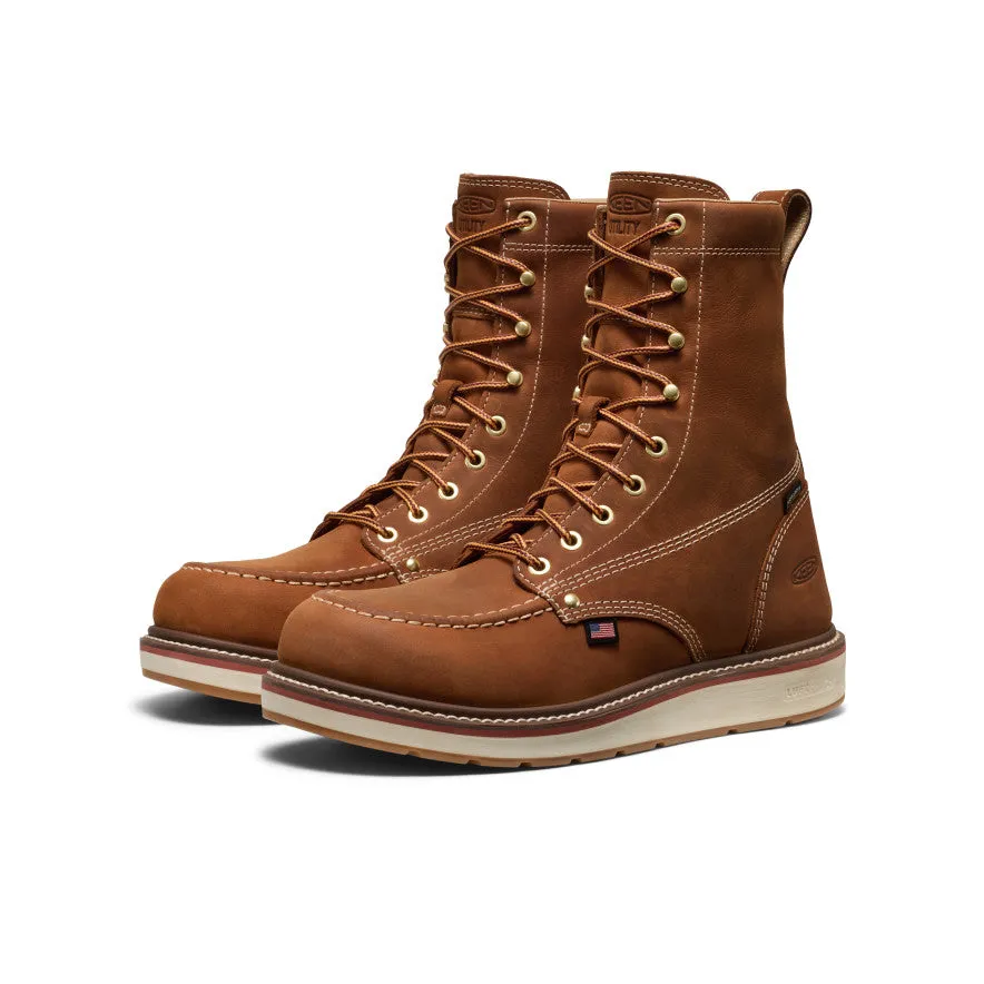 Outdoor Function Anti Slip Men's Liberty 8" Waterproof Boot (Soft Toe)  |  Leather Brown/Birch