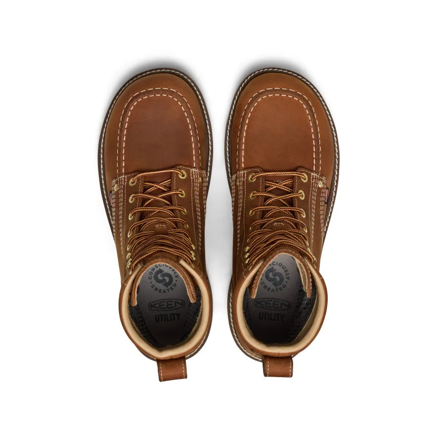 Supportive Boots Men's Liberty 8" Waterproof Boot (Soft Toe)  |  Leather Brown/Birch