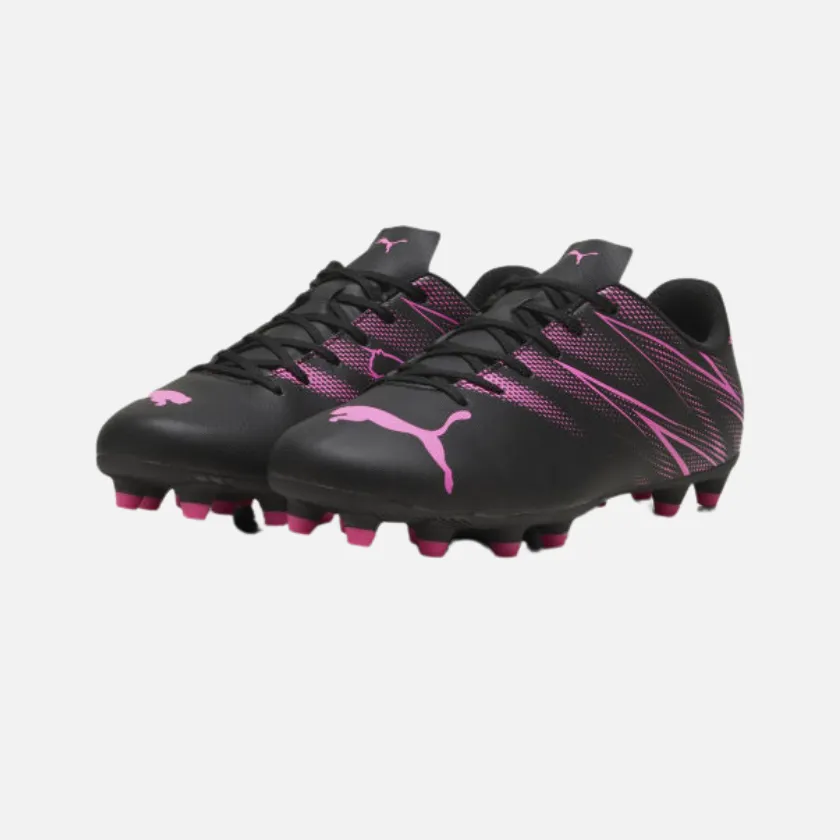 Hard Field Foot Roll Puma Attacanto FG/AG Cleats Men's Football Shoes -Black/Poison Pink