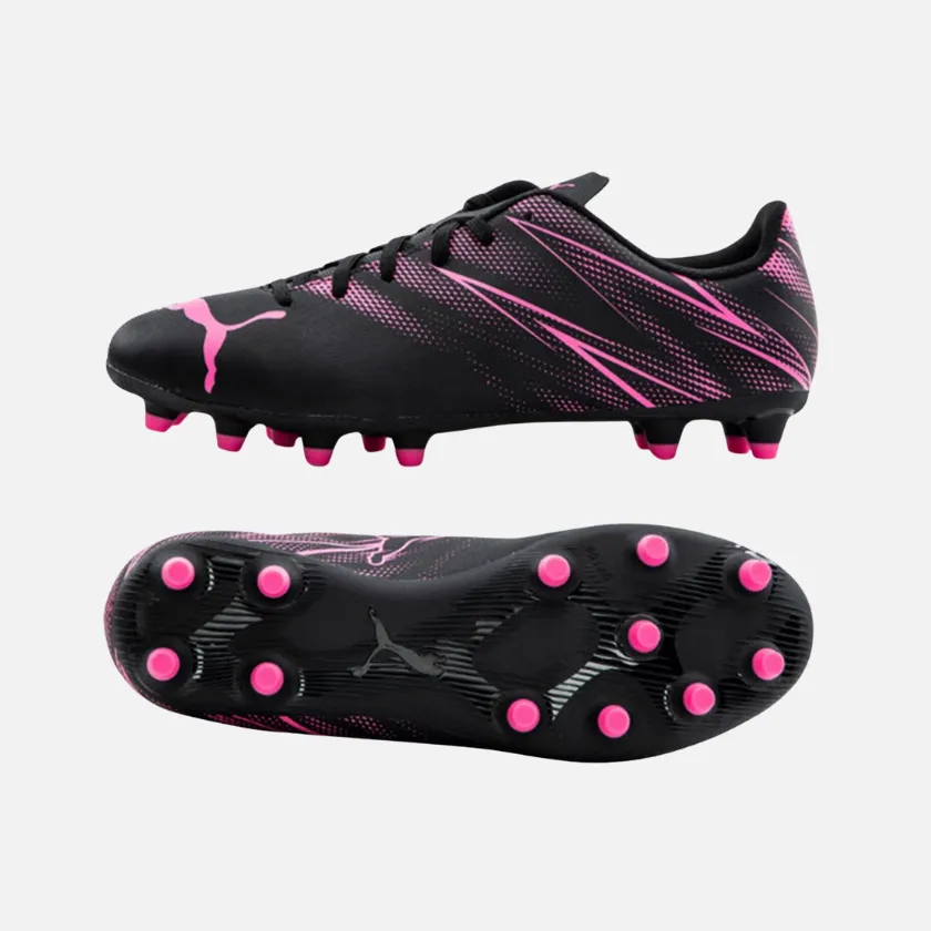 Kick Assist Puma Attacanto FG/AG Cleats Men's Football Shoes -Black/Poison Pink