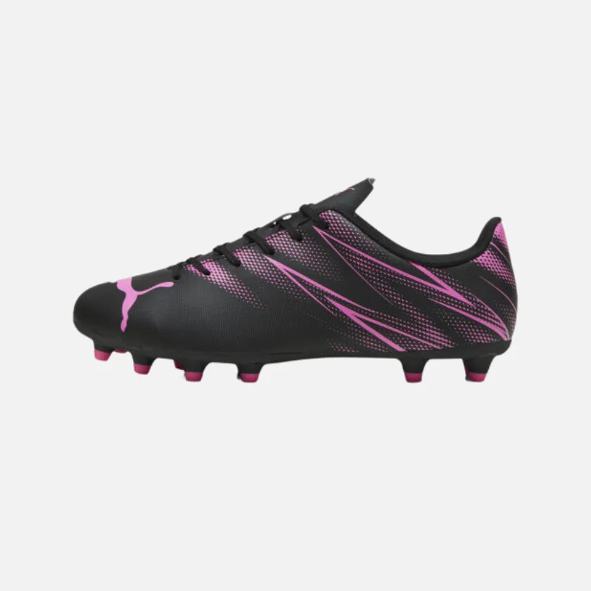 Puma Attacanto FG/AG Cleats Men's Football Shoes -Black/Poison Pink Grip Control Club Match