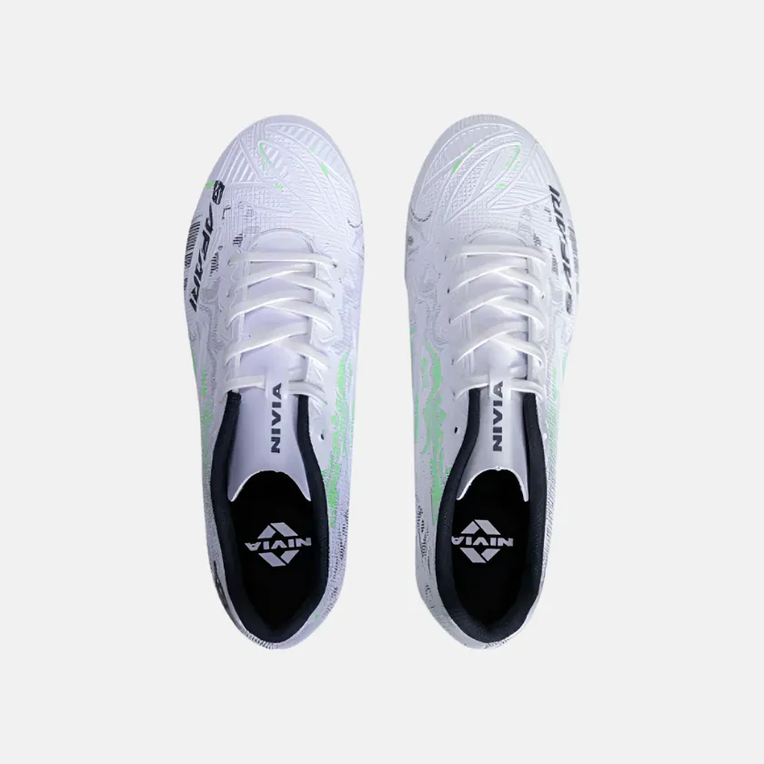 Nivia Safari Men's Football Shoes - Grey/White Turf Control Firm Grip