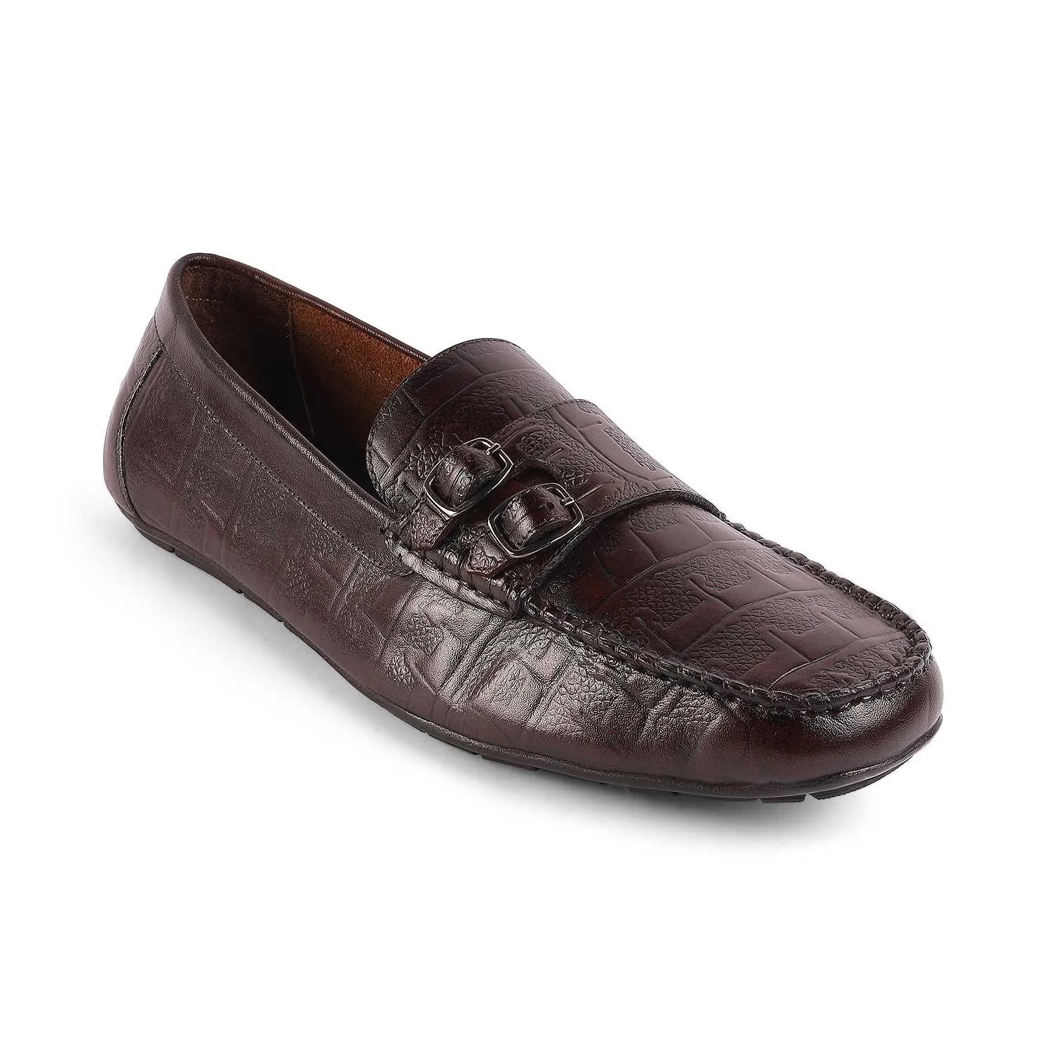 Power Shade Tresmode Gioia Brown Men's Double Monk Shoes
