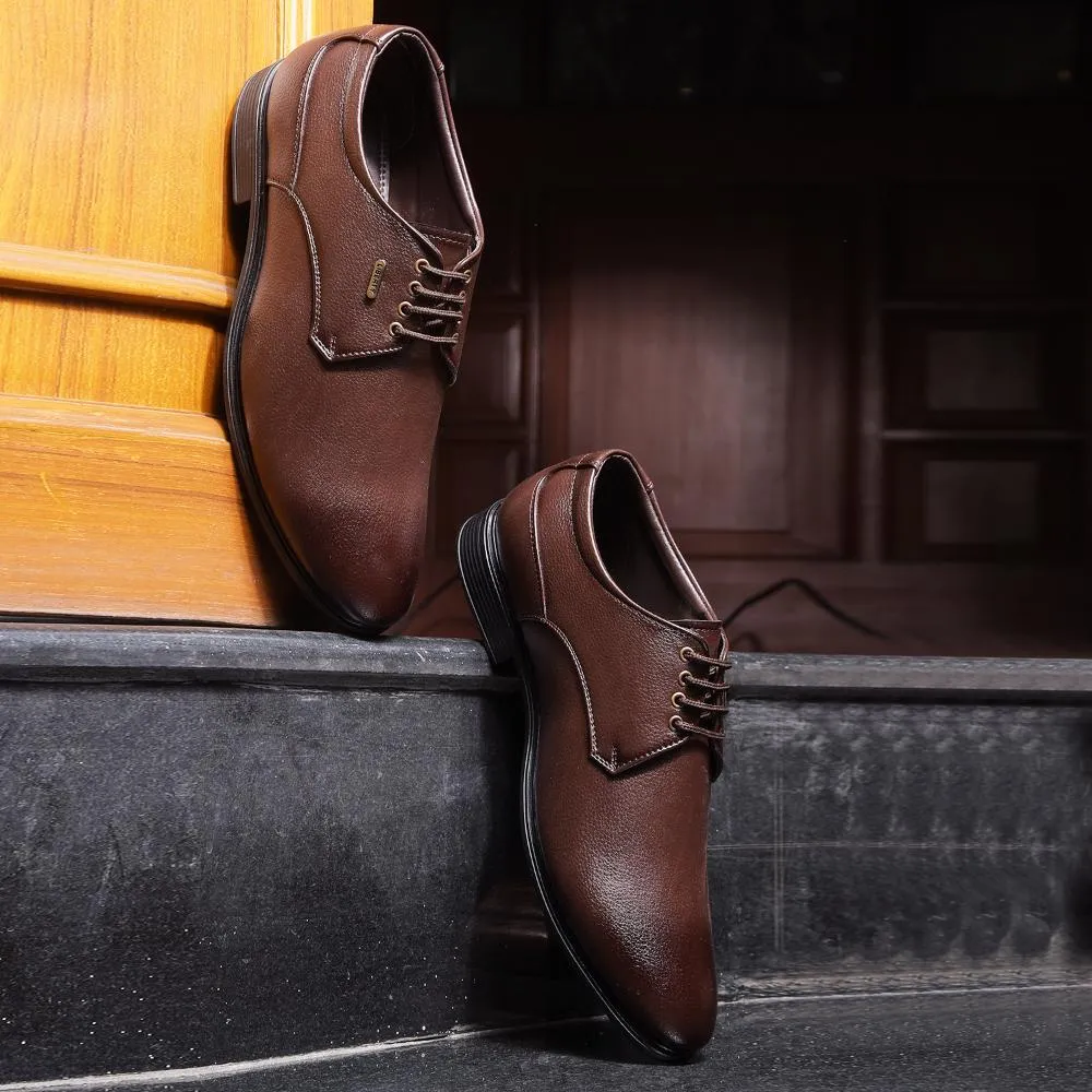 Polished Shine Fortune By Liberty Mens HIL-5 Brown Formal Lacing Shoes