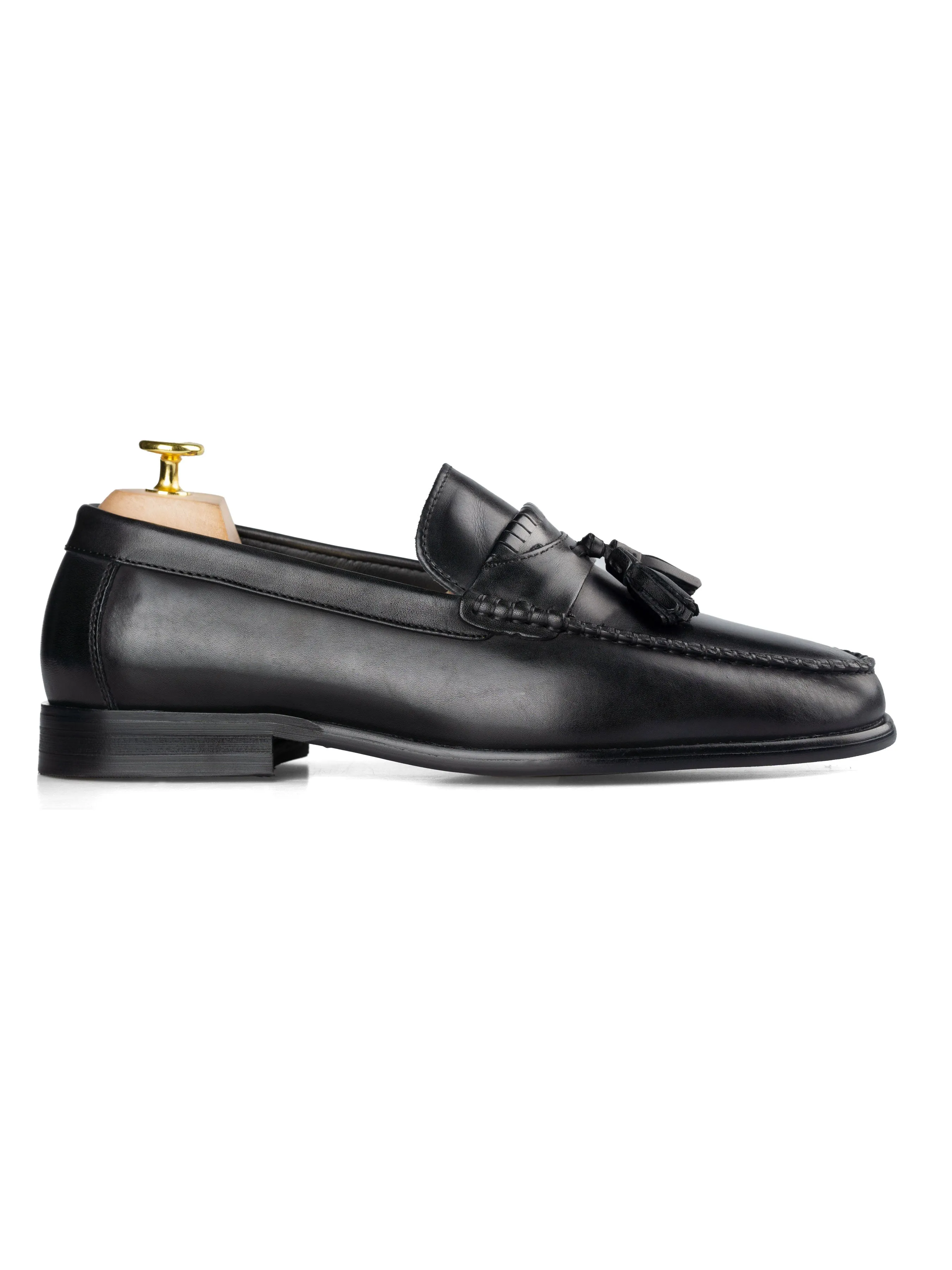 Comfortable All-day Shoes Tassel Moccasin Loafer - Solid Black