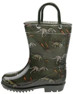 Toddler Boys Shiny Dino Printed Rain Boot Active Weather Gear