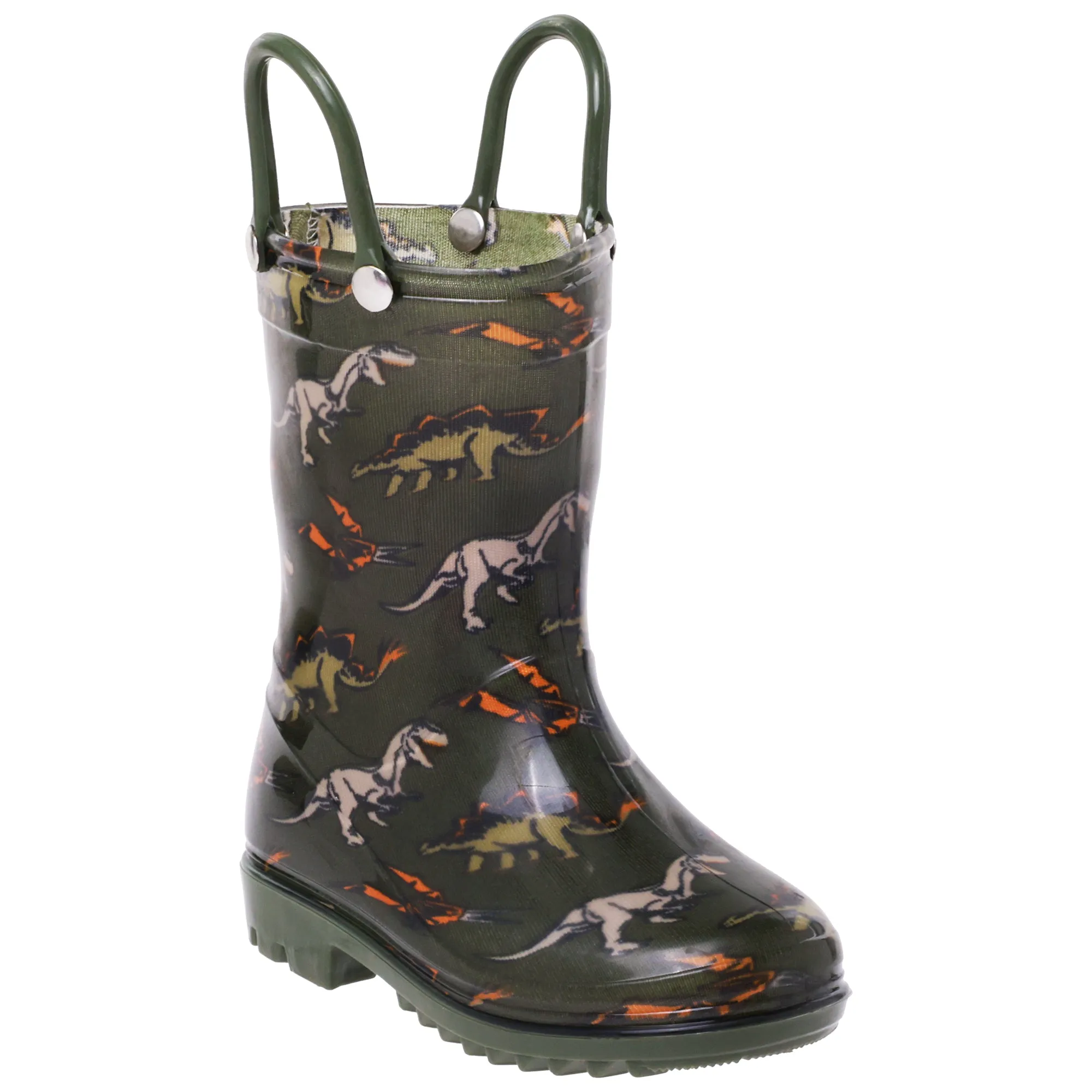 Toddler Boys Shiny Dino Printed Rain Boot High Quality Chic Step