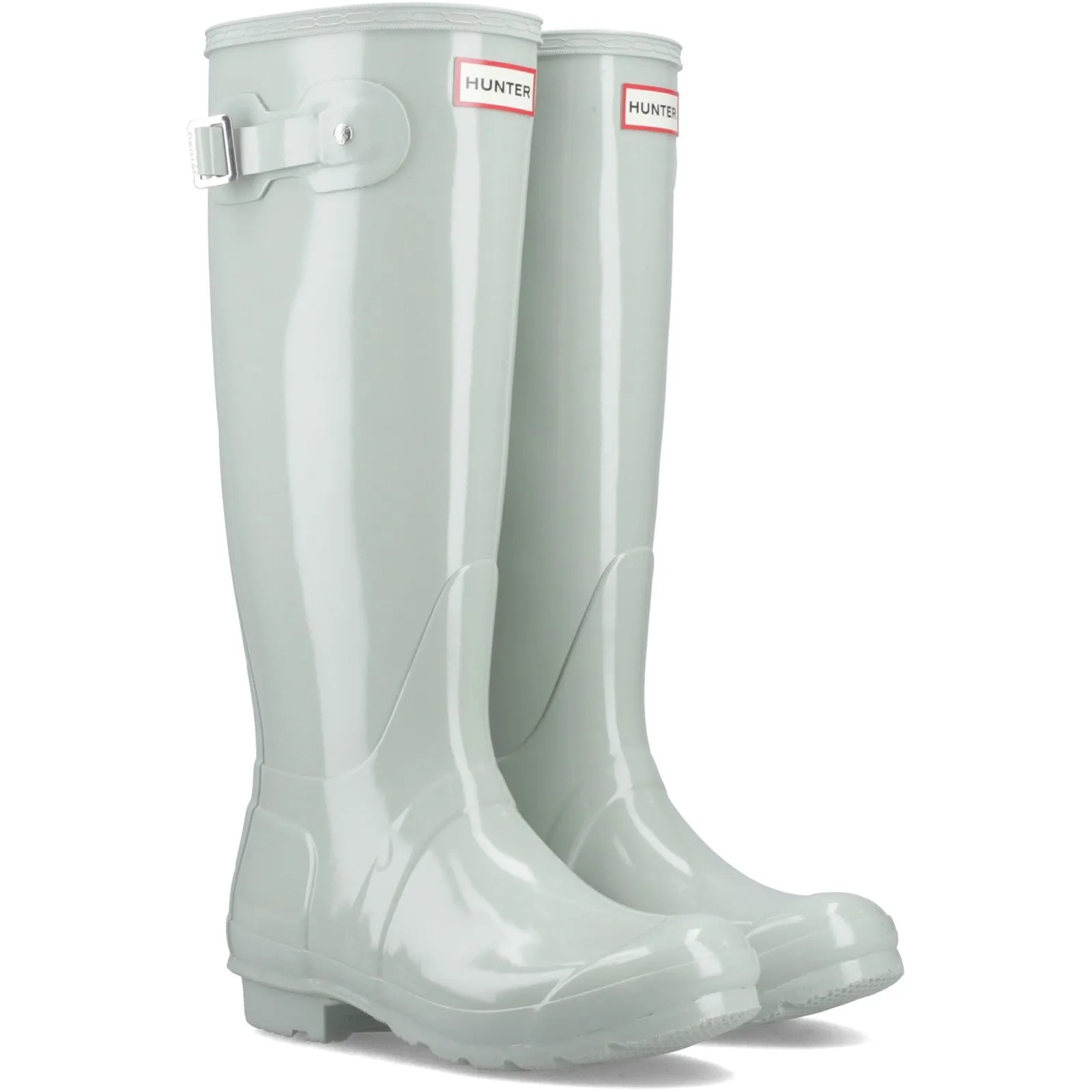 Hunter Womens Original Tall Gloss Wellingtons Sea Foam Waterproof Wear