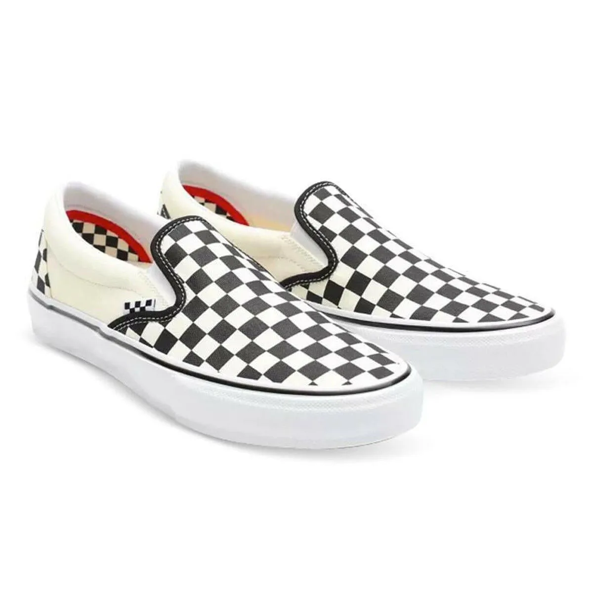 Vans - Skate Slip On Checkerboard Shoes Black/Off White Timeless Style