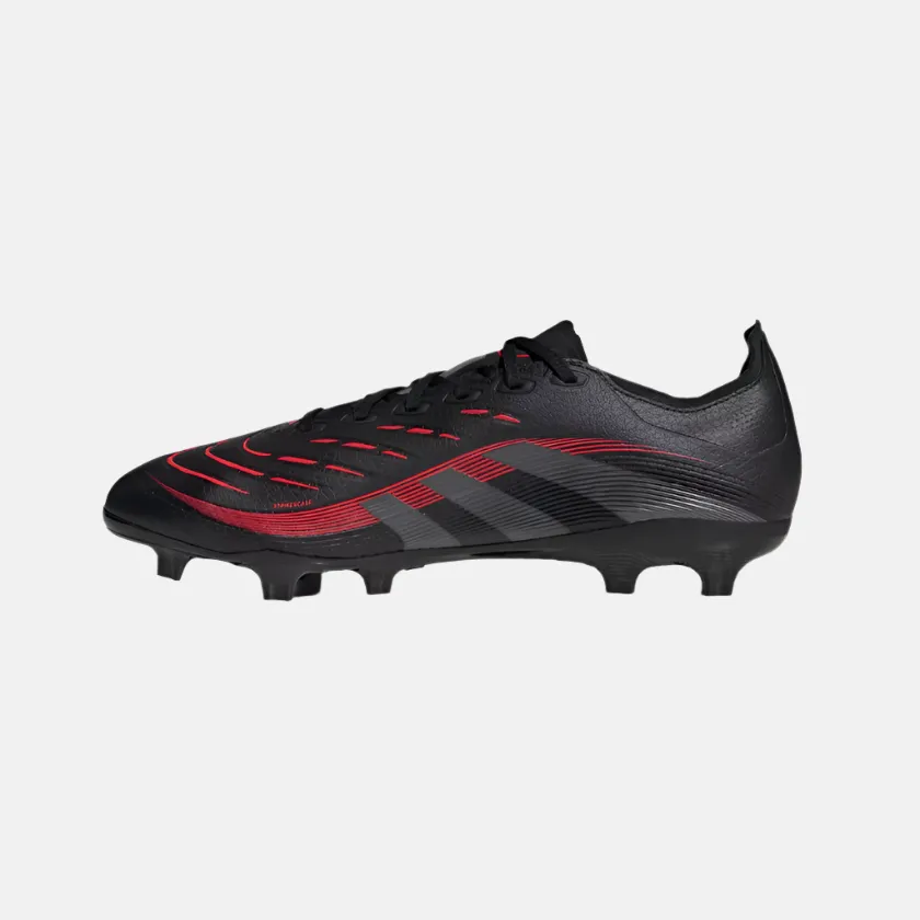 Adidas Predator League Firm Multi-Ground Unisex Football Shoes -Core Black/Grey Four/Lucid Red Neutral Style Outdoor Sport