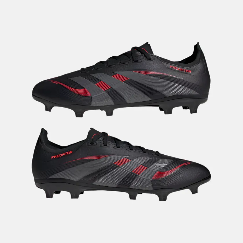 Sprint Drills Upper Mesh Adidas Predator League Firm Multi-Ground Unisex Football Shoes -Core Black/Grey Four/Lucid Red