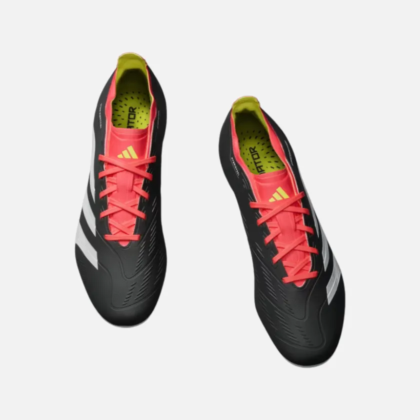 Adidas Predator League L Unisex Football Ground Shoes -Core Black/Cloud White/Solar Red Friction Free Game Discipline