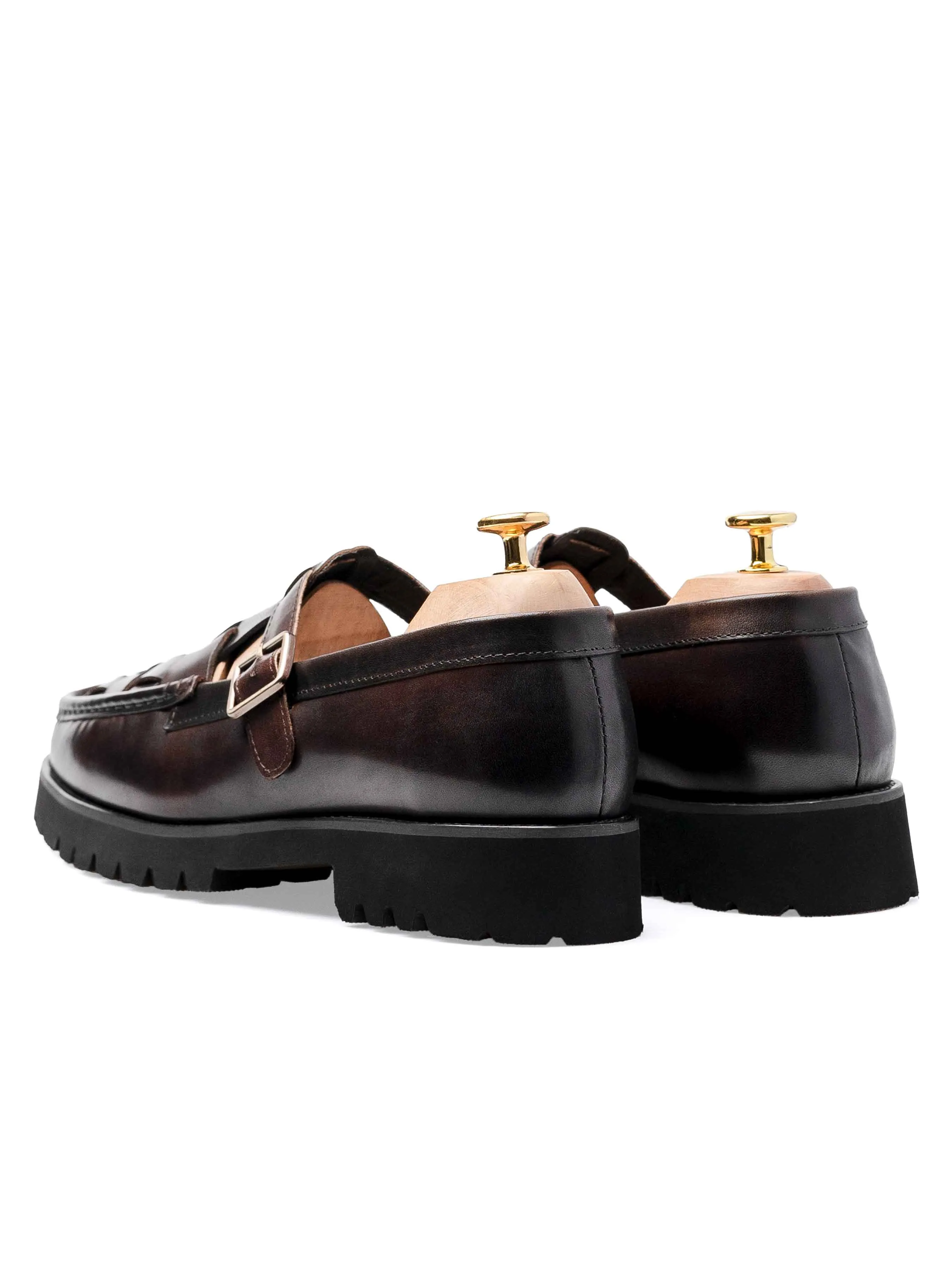 Quick Move All Safe Perry Weave Loafer - Dark Brown Leather (Eva Combat)