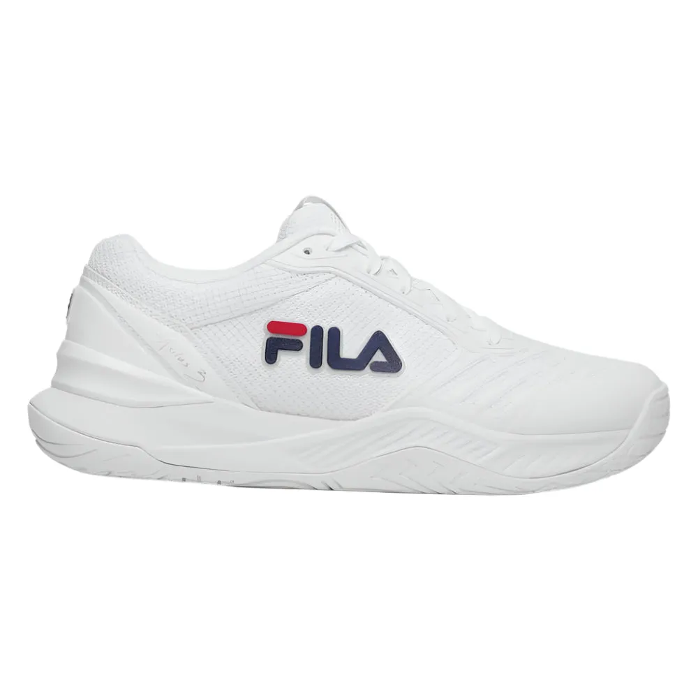 Fila Axilus 3 Women's Tennis Shoe (White/Navy) Long Wear Trail Style